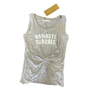 NWT Niyama Sol Namaste Beaches Tie tank platinum activewear yoga sz S